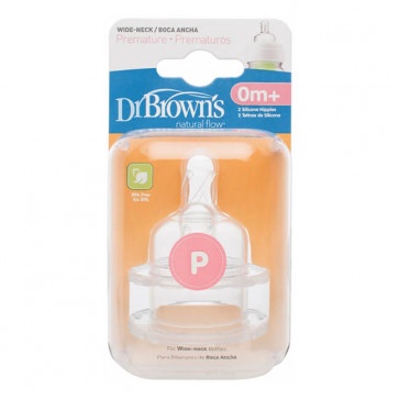 2 Bicos Prematuro de Silicone Mamadeira Options Boca Larga - Dr. Brown's