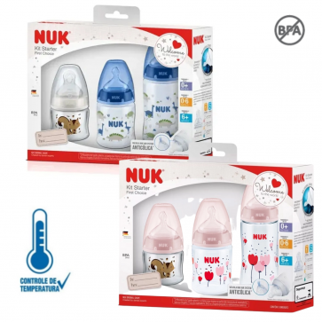 Kit 3 Mamadeiras Starter 90ml + 150ml + 300ml - Nuk